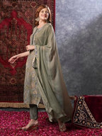 ANNI DESIGNER Womens Rayon Blend Printed Straight Kurta with Pant & Dupatta (VICE Grey-VKS03_S_Grey_Small)