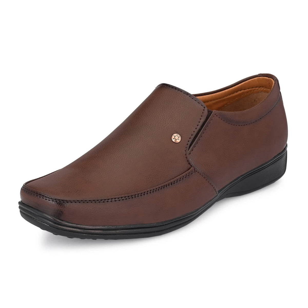 JOHN KARSUN Brown Synthetic Leather Men Formal Slip On Shoes  6 UK 6