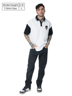 The Souled Store| Official Punisher: Logo Mens and Boys Polos|Half Sleeve|Regular fit Graphic Printed| 100% Cotton White & Black