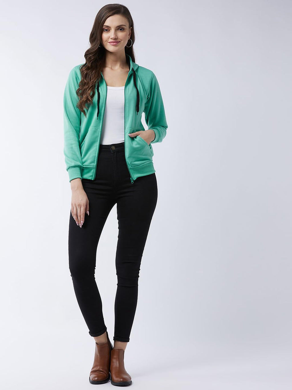 Pivl Full Sleeve Solid Women Sweatshirt_Olive, M