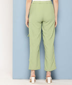 Aarika Girls Casual Wear Green Colour Solid Nylon Pant (9-14 Years)