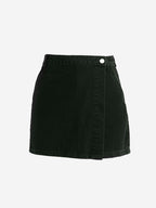 The Souled Store Denim Skorts: Carbon Black Women and Girls Button Closure Solid Cotton Mini Denim Skorts