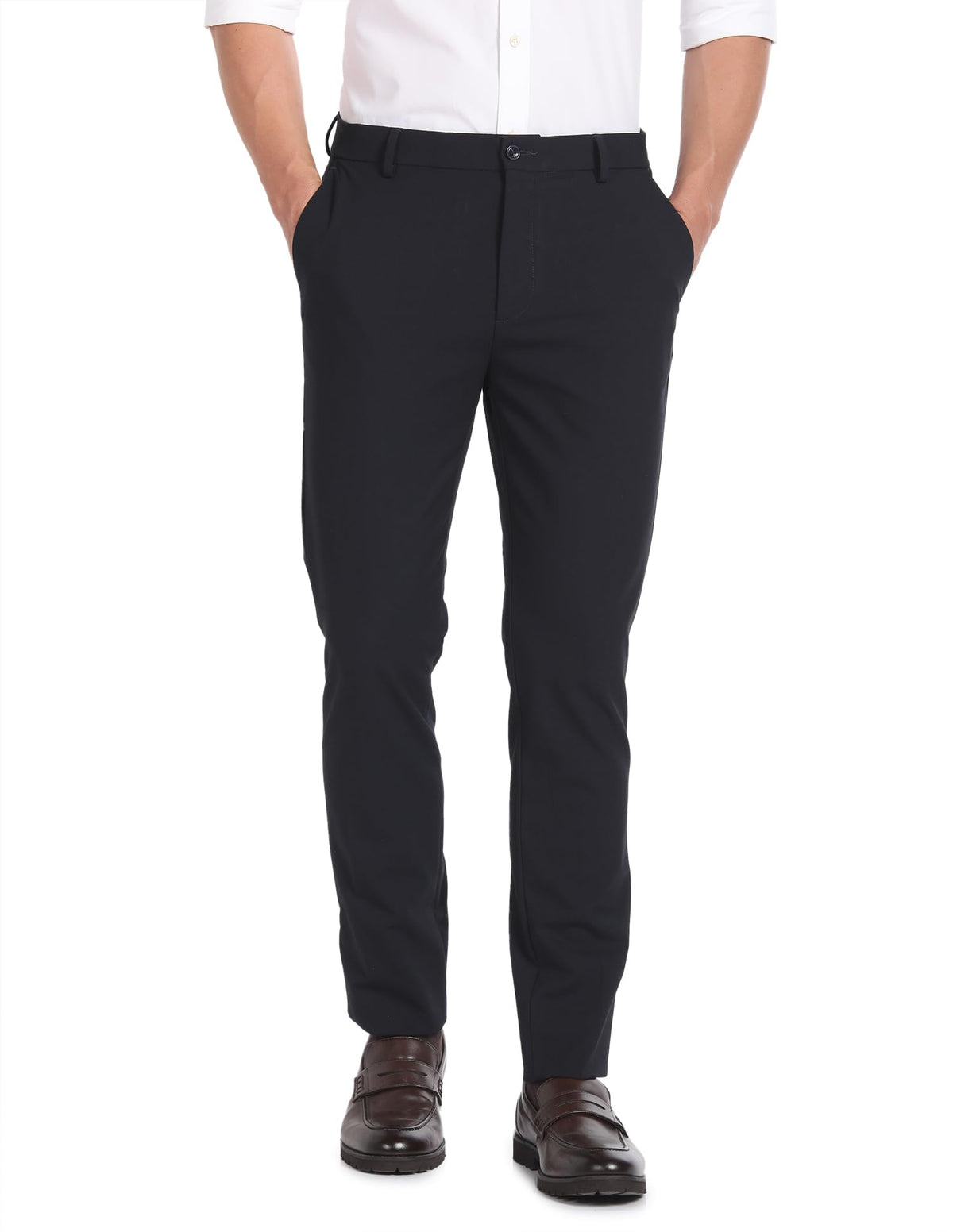 Arrow Jackson Super Slim Fit Formal Trousers Navy 30