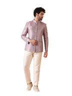 Kisah MenS Bandhgala & Trouser Set  Textured Silk Blend Jacquard Ethnic Suit For Men  Regular Fit Wedding & Festivals  Dry Clean