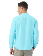 FYLTR Mens Solid Slim Fit 100% Cotton, Linen Look Casual Shirt