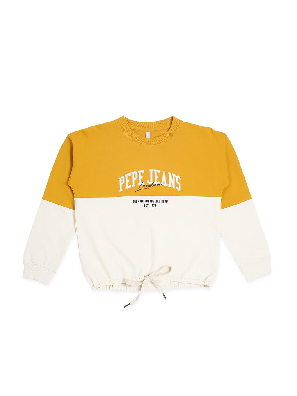 Pepe Jeans GirlS Cotton Round Neck Sweatshirt (Pg581294_Off White_6)