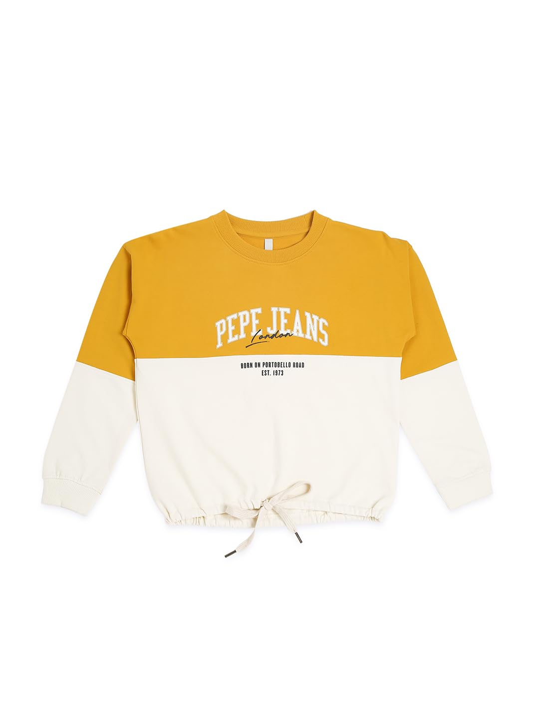 Pepe Jeans GirlS Cotton Round Neck Sweatshirt (Pg581294_Off White_6)