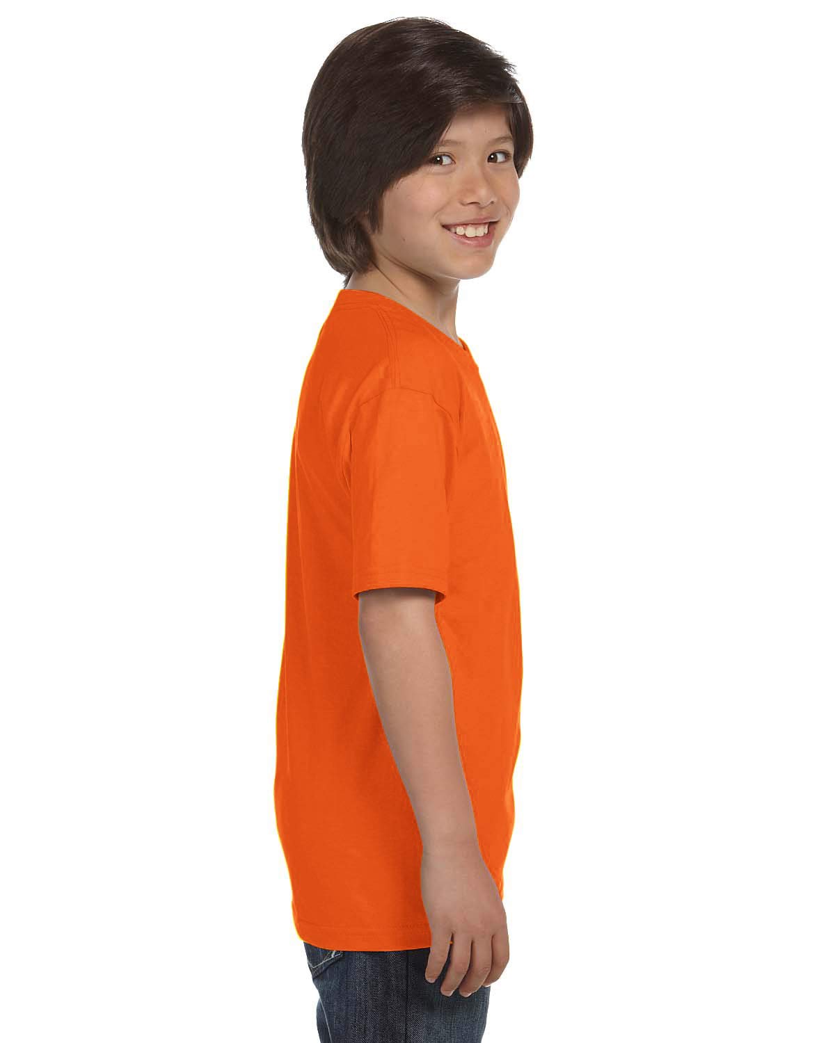 Gildan Youth 5.5 oz., 50/50 T-Shirt XS S ORANGE