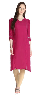 Leriya Fashion Women'S Ruby Cotton Straight 2021 New Selection Under 599 Designer Attractive Look Women'S Kurta (Pink_Large)