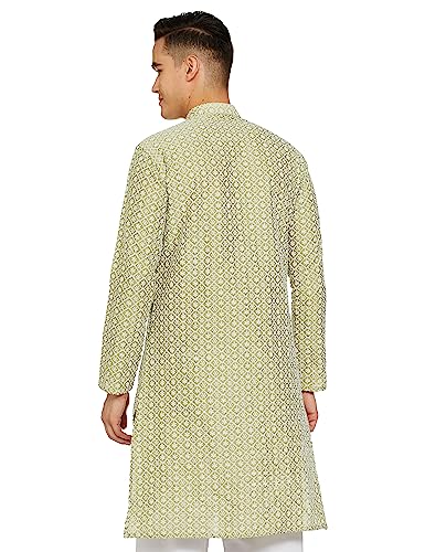 Be Active MenS Traditional Embroidered Lucknowi Full Sleeves Kurta || Cotton Kurta For Men || Men Kurta For Wedding || Kurta Fo