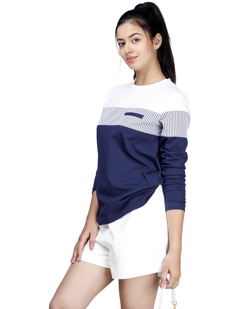 Noble Monk WomenS Round Neck Regular Fit T-Shirt | Full Sleeves | Casual Tshirt For Women