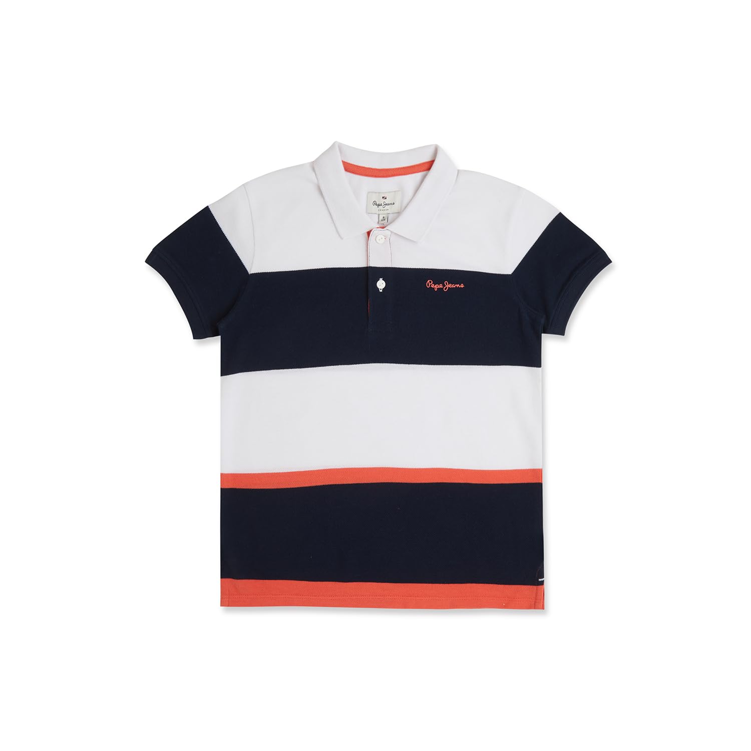 Pepe Jeans BoyS Striped Regular Fit T-Shirt (Pb540945_Peach Orange_Multi