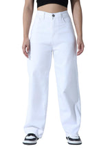 Hubberholme Women Off White Cotton Relaxed Fit High-Rise Jeans