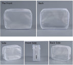 3 Pack Clear Plastic Zippered Toiletry Carry Pouch TSA Approved Toiletry Bag Portable Cosmetic Makeup Bag for Vacation, Bathroom