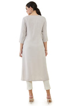 Soch Grey Rayon Straight Kurta With Floral Embroidered Designs