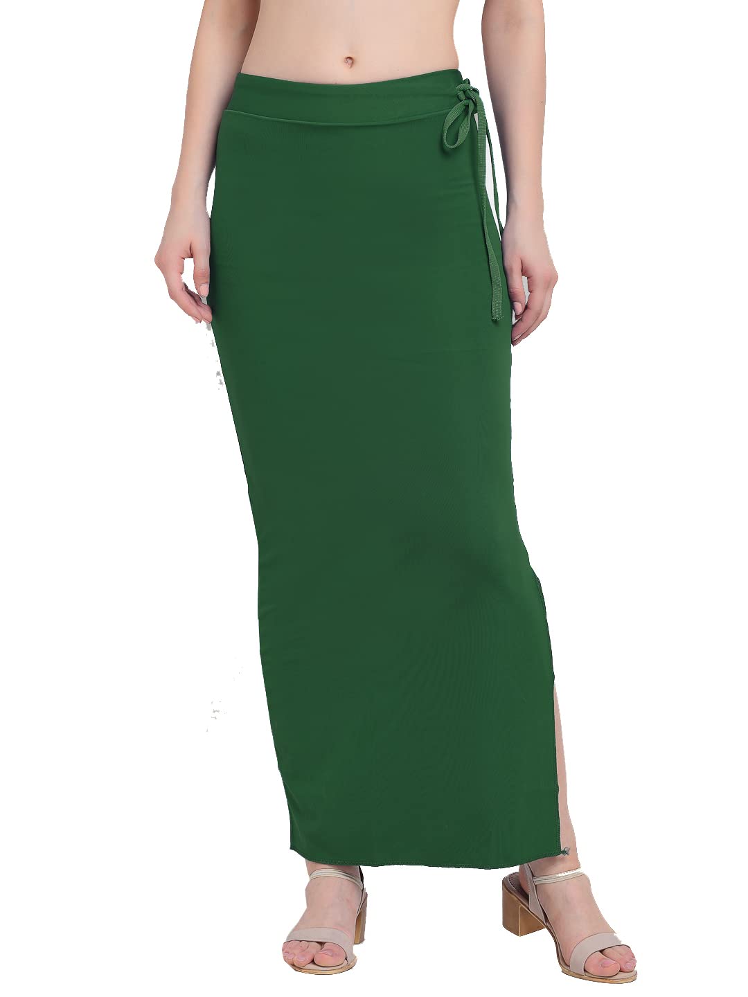 Shasmi Women Solid Saree Shapewear (Soft Shapewear) (M, Bottle Green)