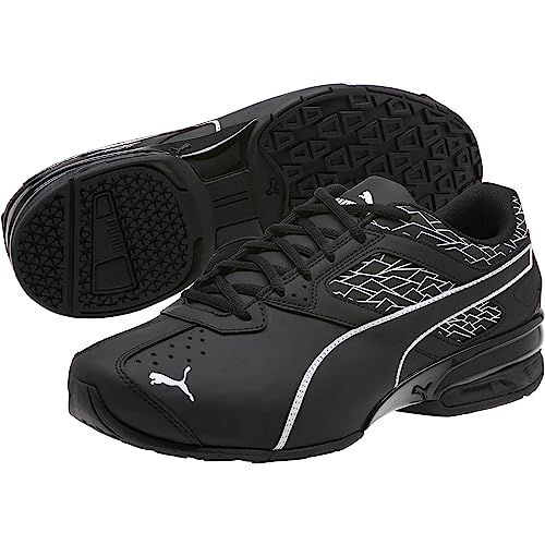 PUMA Men's Tazon 6 Wide Fracture FM Sneaker, Puma Black-Puma Black, 9 W US