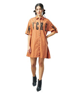 Bewakoof Official Disney Merchandise WomenS Graphic Printed Oversized Fit Half Sleeve Collared Cotton Twill Shirt Dress 603368 