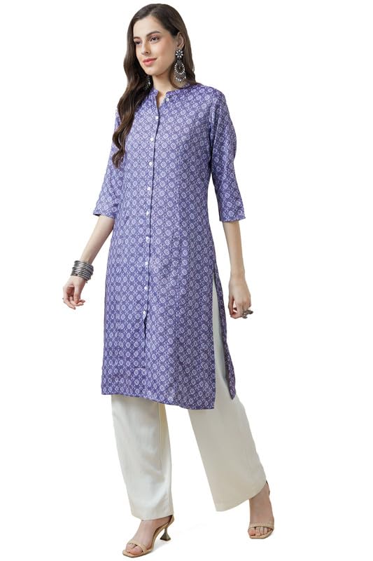 Soch Women Abstract Print Rayon Princess Cut Kurta