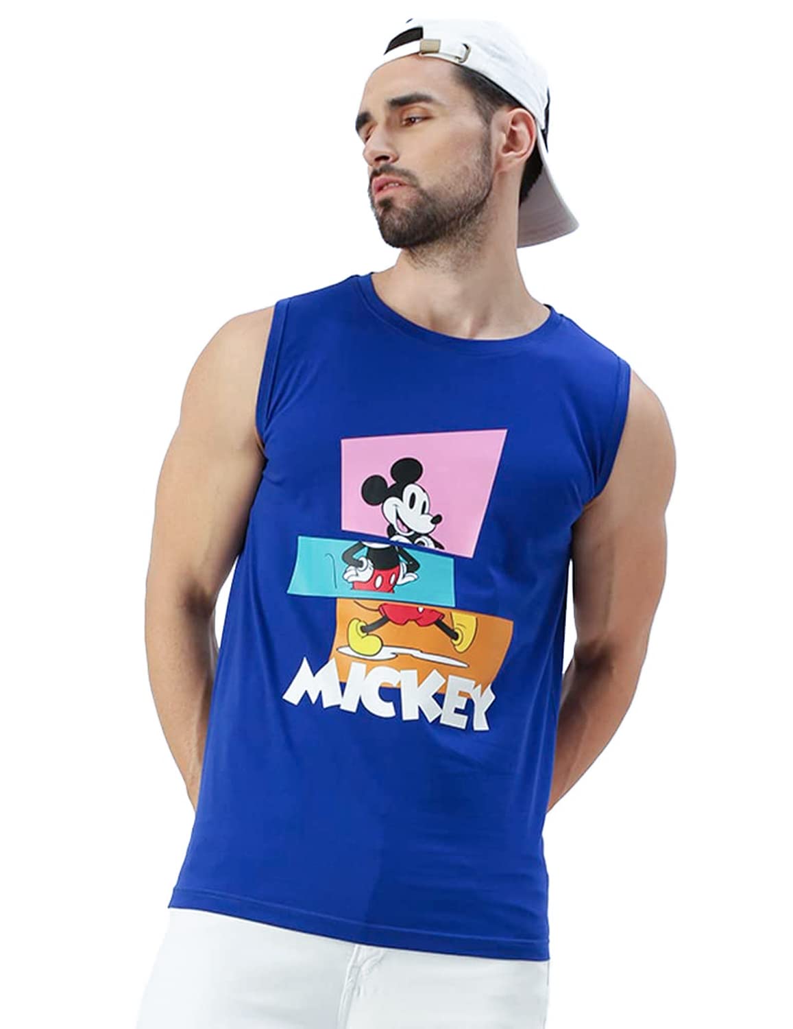 Veirdo Disney Mickey On The Run Original Disney Mickey Beats Blues Printed Sleeveless T-Shirt in Colour's/Boy