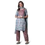 Om Sai Latest Creation Kurta Set For Women | Cotton Stitched Lace Detailing Floral Hand Block Print Straight Kurta Set | Cotton 