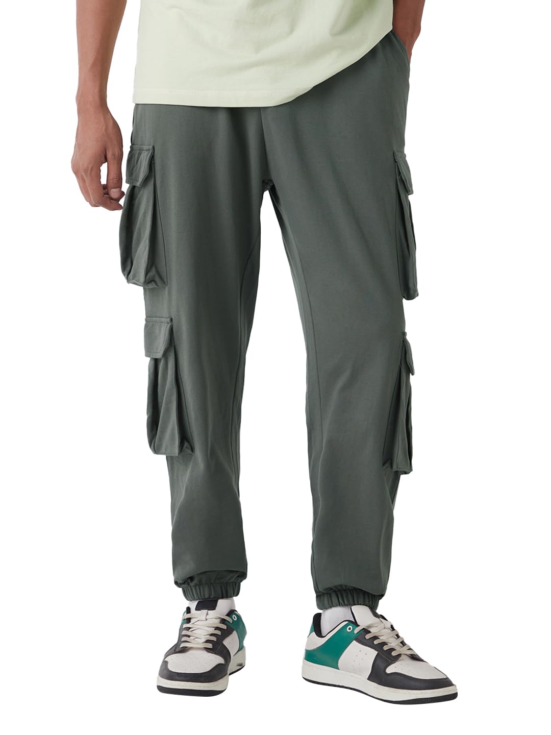 Bewakoof Air 1.0 Mens Solid Super Loose Fit Terry Joggers_654585_Grey_XL
