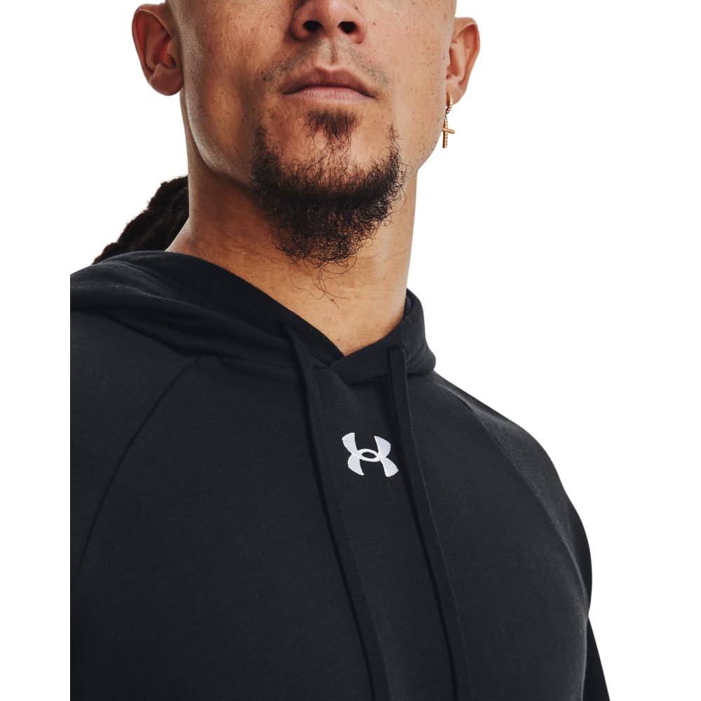 Under Armour Men's Rival Fleece Hoodie, (001) Black / / White, Small