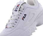 Fila Boy's Disruptor II Sneaker (7 M US, White/navy/Red)