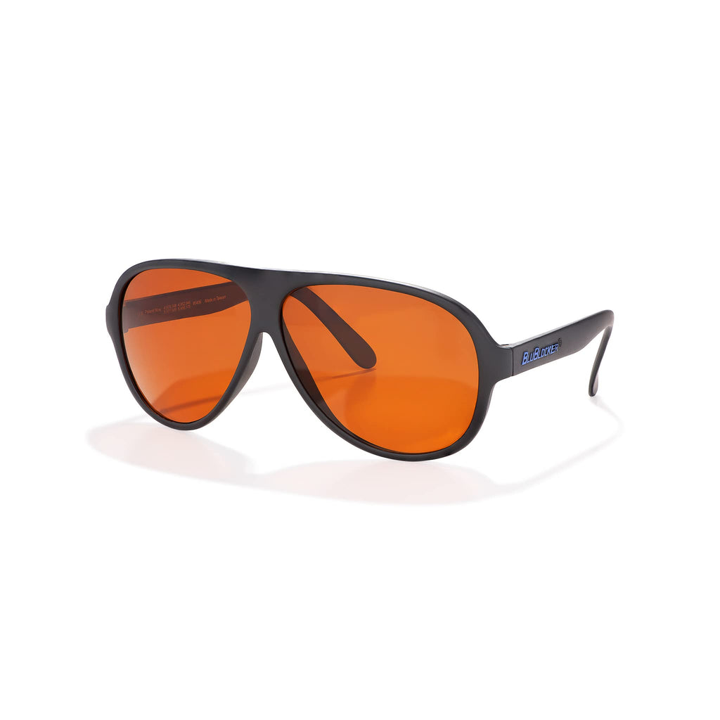 BluBlocker, Black Original Aviator Sunglasses with Polarized, Scratch Resistant Lens | Blocks 100% of Blue Light and UVA & UVB R