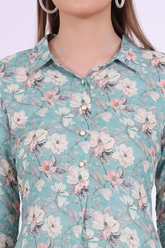 Aurelia Women'S Grey Printed Pure Cotton Straight Kurta With Palazzo & Dupatta Set