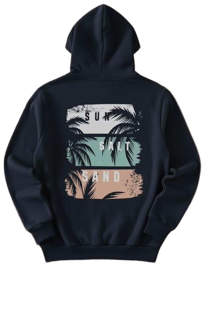 Dagcros Sun Salt Sand Beach Vibe Pullover Hoodie  Retro Palm Tree Graphic Sweatshirt for Boys 16-18