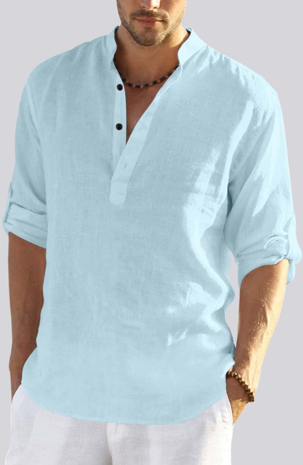 Zartha MenS Regular Fit Solid Pattern Cotton Polyester Blend Kurta With Spread Collar Long Sleeve And Standard Length | Shirt F