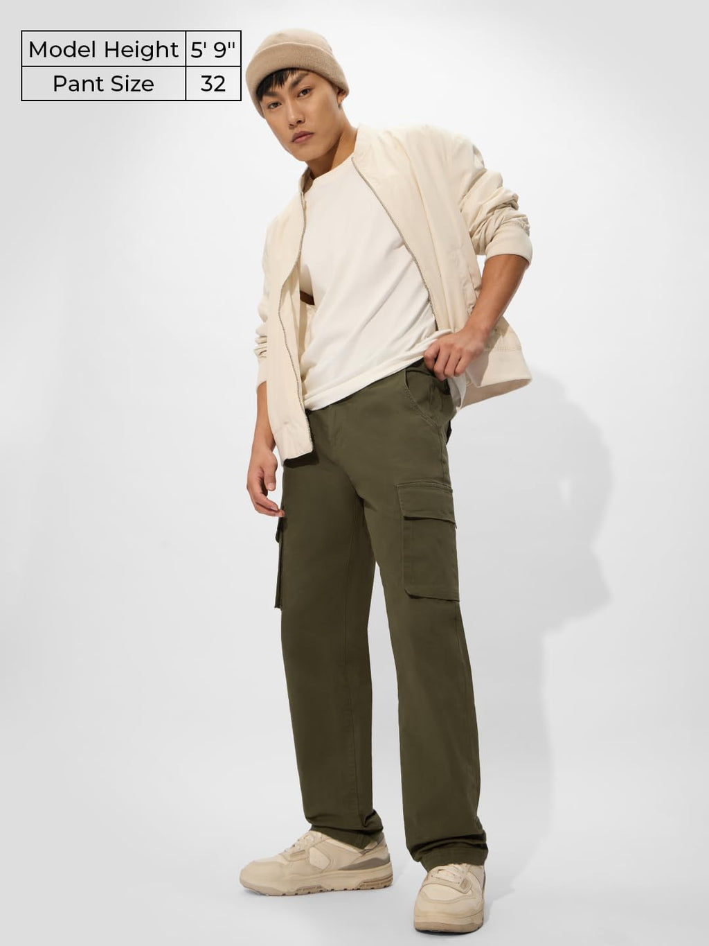 The Souled Store Solids: Olive Green Blue Men and Boys Camo Print Regular Fit 100% Cotton Cargo Pants - Lightweight Hiking Jogge