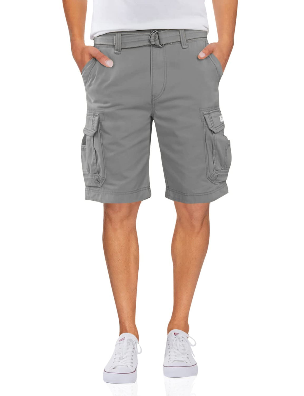 Unionbay Men's Survivor Belted Cargo Short-Reg and Big & Tall Sizes, Grey Goose, 48