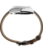 Timex Men's Marlin Sub-Dial Automatic 39mm Watch - Brown Strap Silver-Tone Dial Stainless Steel Case