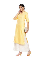 Libas WomenS Cotton Solid Straight Kurta (26312_Yellow