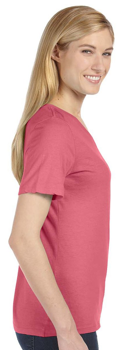 Ladies Relaxed Jersey V-Neck T-Shirt - BERRY - S(D0102H78206)