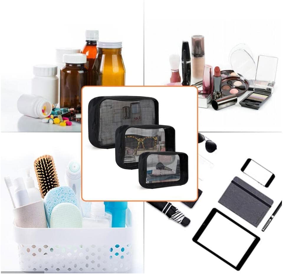 DARIN TSA Approved Clear Toiletry Bag Tansparent Travel Makeup Bag Zipper Cosmetic Pouch, Airline 3-1-1 Rule Carry-On Flight Liq