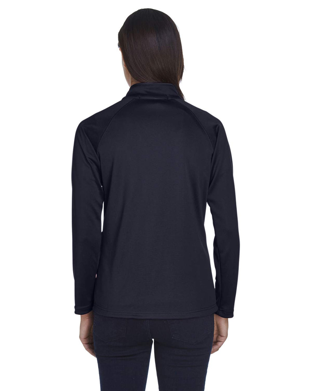 Ladies Stretch Tech-Shell compass Quarter-Zip - DK gREY HEATHER - S(D0102H7Y50T)