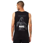 Bewakoof Men Marvels Moon Knight Graphic Print Black Sleeveless Round Neck Vest
