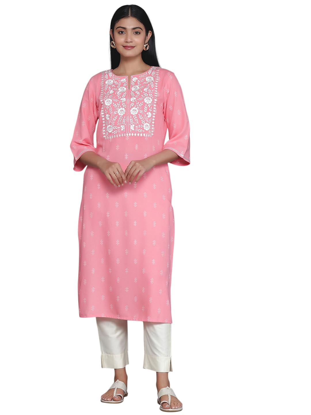 Libas Womens Yoke Design Viscose Straight Kurta For Women