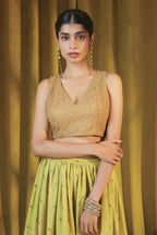 Soch Gold Art Silk Blouse With Embroidery And Sequins