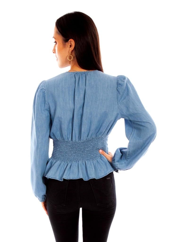 PEPLUM BLOUSE W/LACE UP