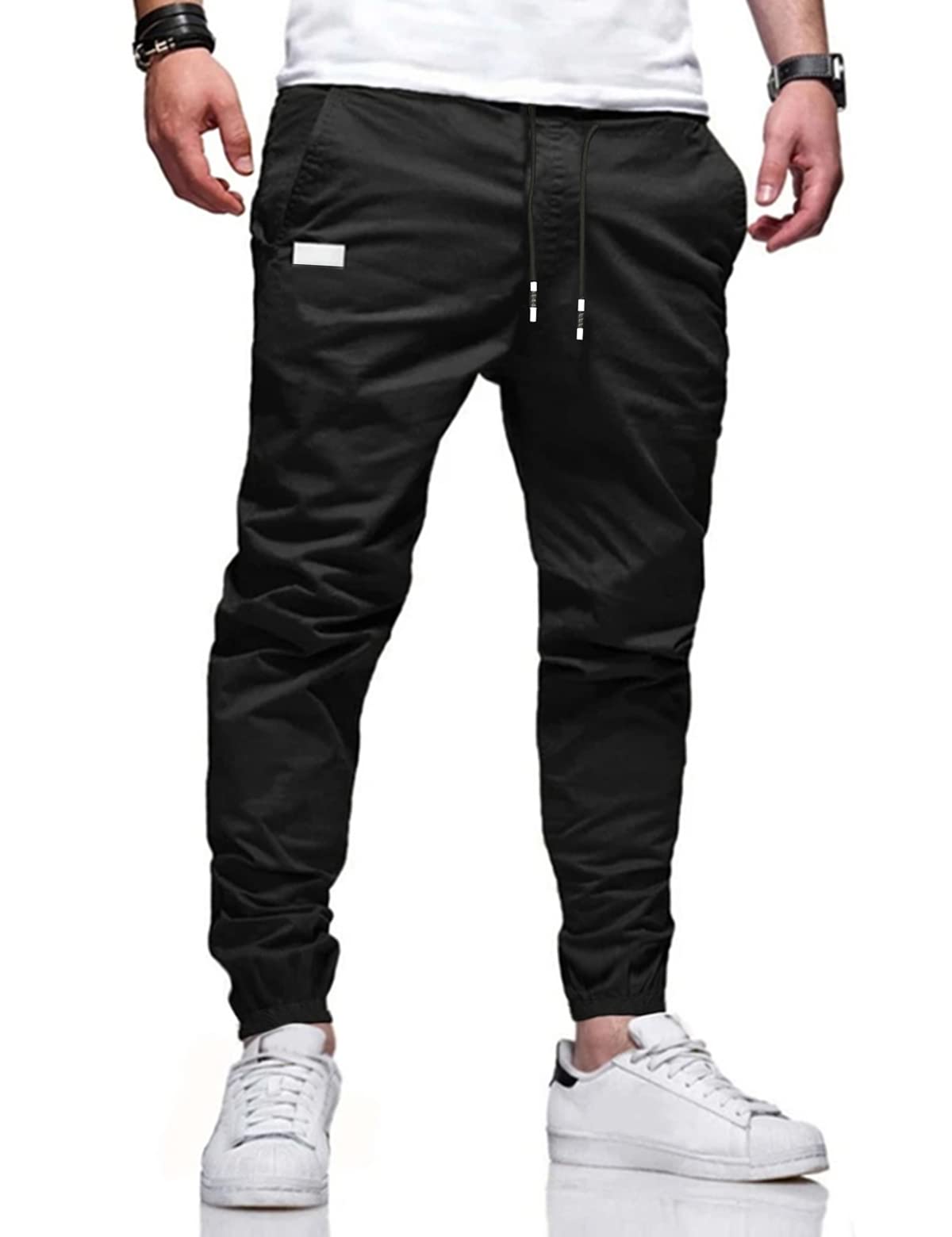 Bilitry BIBONG Men Joggers Chino Cargo Pants Hiking Outdoor Recreation Pants Twill Fitness Track Jogging Pants Casual Cotton Pan