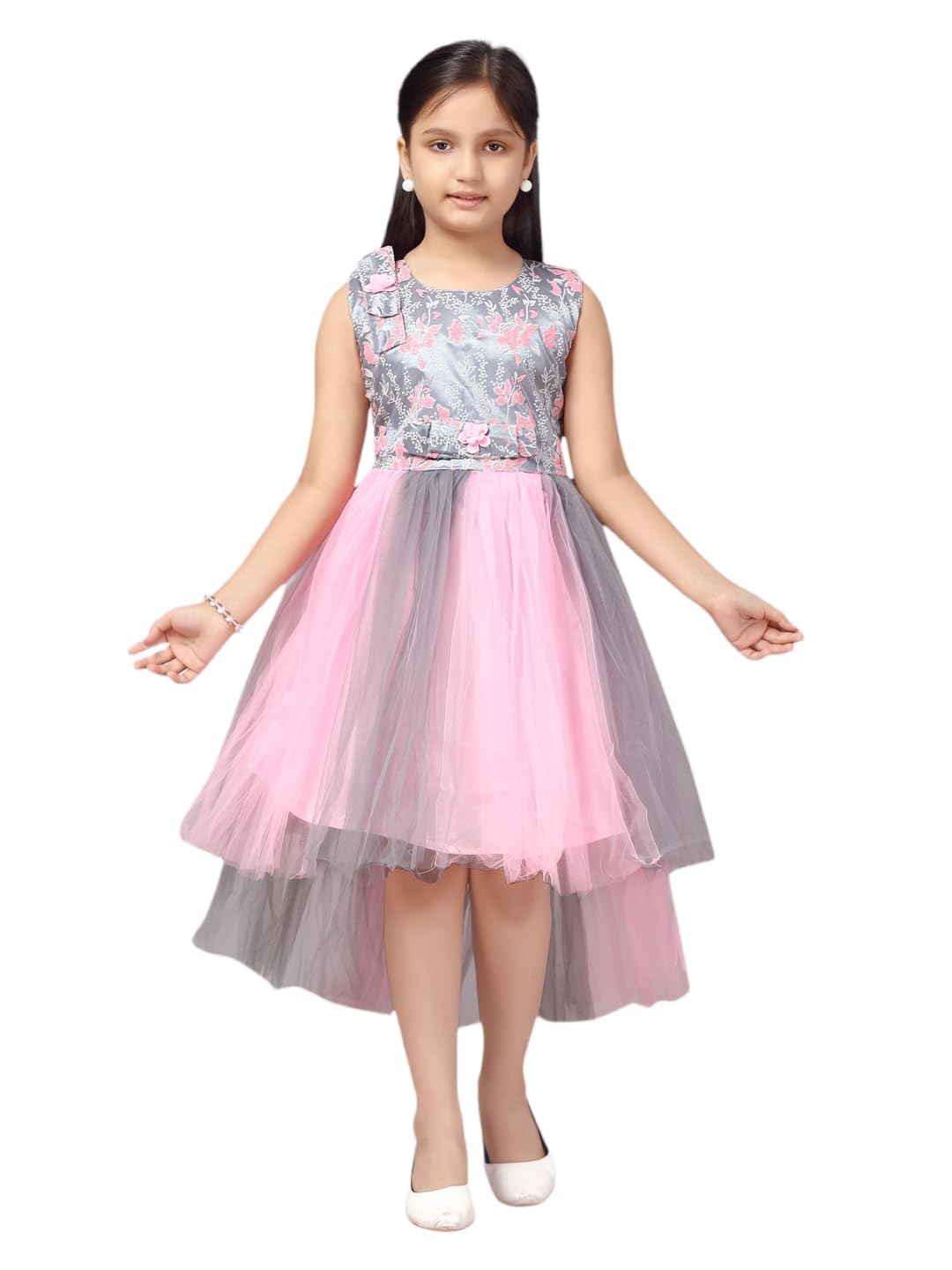 Aarika Girls Pink Color Net Frock (JLY_FK_30211_Pink_22)
