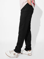 The Souled Store Denim: Black Men and Boys Buttoned Cotton Blend Slim Fit Jeans