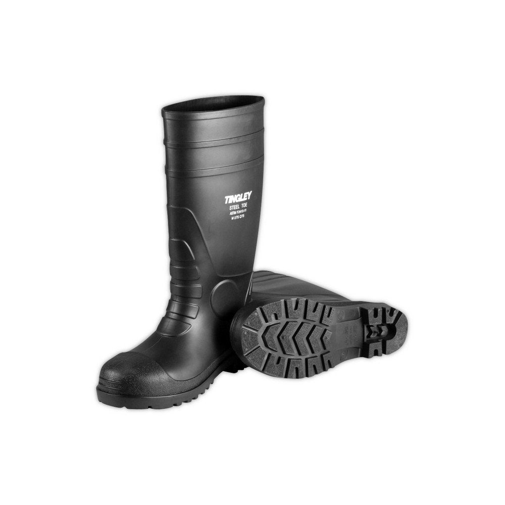 Tingley Rubber 31251.09 8 PVC Steel Toe Sock Boot- Black