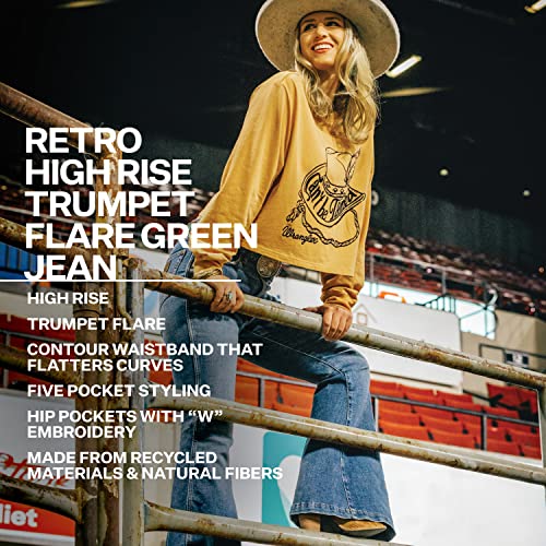 Wrangler Women's Retro High Rise Trumpet Flare, Paige, 27W x 32L