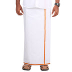 Prakasam Cotton Galaxy MenS White Dhoti With Big Barder (1.27 X 2.00 Meter)