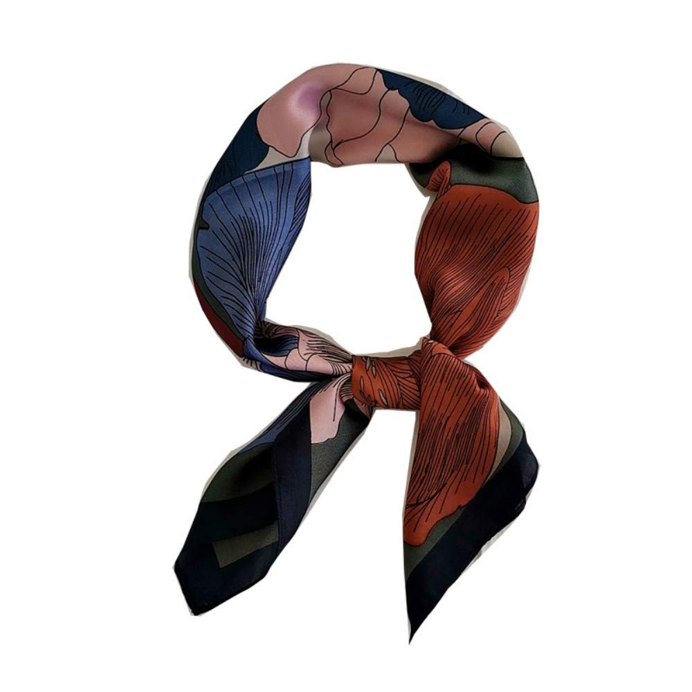 FONYVE Silk Feeling Scarf Medium Square Satin Head Wrap for Women 27.5 inches